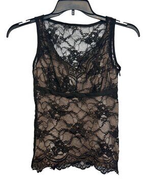 Ann Taylor Loft Petite Black Lace Sleeveless Top Size 00P